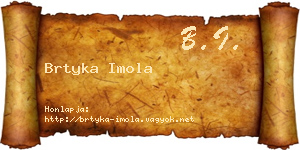 Brtyka Imola névjegykártya